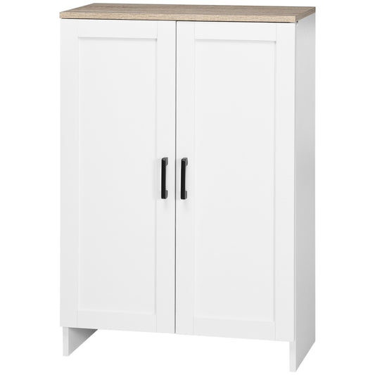 HOMCOM Modern Storage Cabinet with Doors and Adjustable Shelf for Kitchen, Living room, 23.6" x 11.8" x 35.4", White