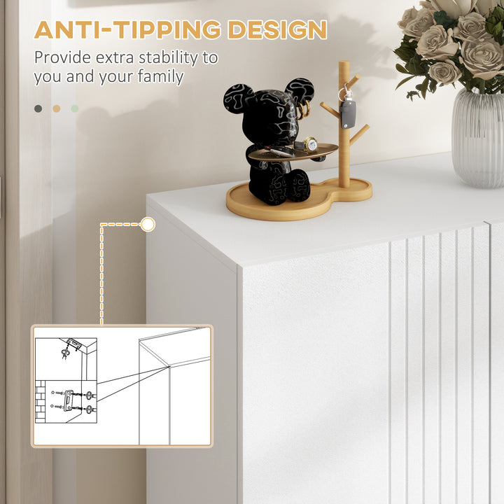 HOMCOM Shoe Storage Cabinet with Adjustable Shelves and Soft-Close Hinges, for 15-20 Pairs of Shoes, White