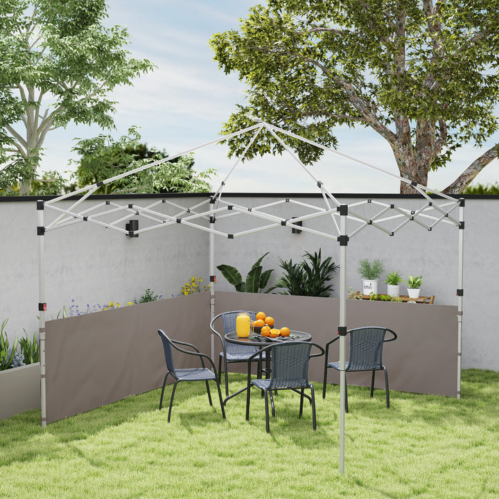 Outsunny Canopy Sidewalls for 10' x 10' or 10' x 20' Pop up Canopy, 2 PCS Canopy Half Walls Only, Grey