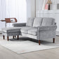 HOMCOM L Shape Sofa, Modern Sectional Couch with Changeable Chaise Lounge, Wooden Legs, Corner Sofa for Living Room, Dark Blue