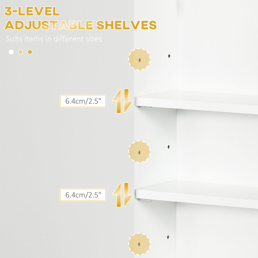 kleankin Bathroom Medicine Cabinet, Modern Wall Cabinet with Adjustable Shelves and Single Door for Laundry Room