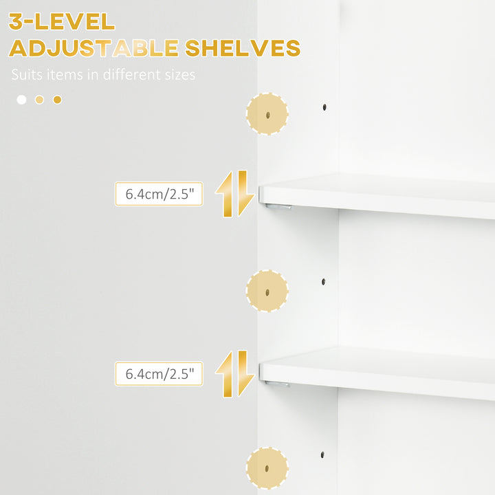 kleankin Bathroom Medicine Cabinet, Modern Wall Cabinet with Adjustable Shelves and Single Door for Laundry Room