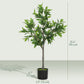 HOMCOM Potted Fake Plants Set of 2, Lifelike Laurel Artificial Trees with 345 PEVA Leaves for Indoor Outdoor Decor, Green