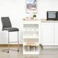 HOMCOM Bar Table, High Top Pub Table with 4 Storage Shelves, Modern Bar Height Table for Home Bar, Kitchen, Grey