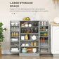 HOMCOM 41" Storage Cabinet, 2-Door Kitchen Pantry Cabinet with 5-tier Shelving, 12 Spice Racks and Adjustable Shelves, Grey