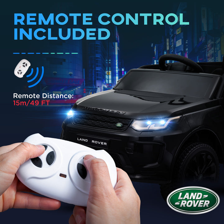 Qaba Land Rover Discovery Sport Licensed 12V Ride on Car w/ Remote, Soft Start, LED Lights, Music Horn, Red