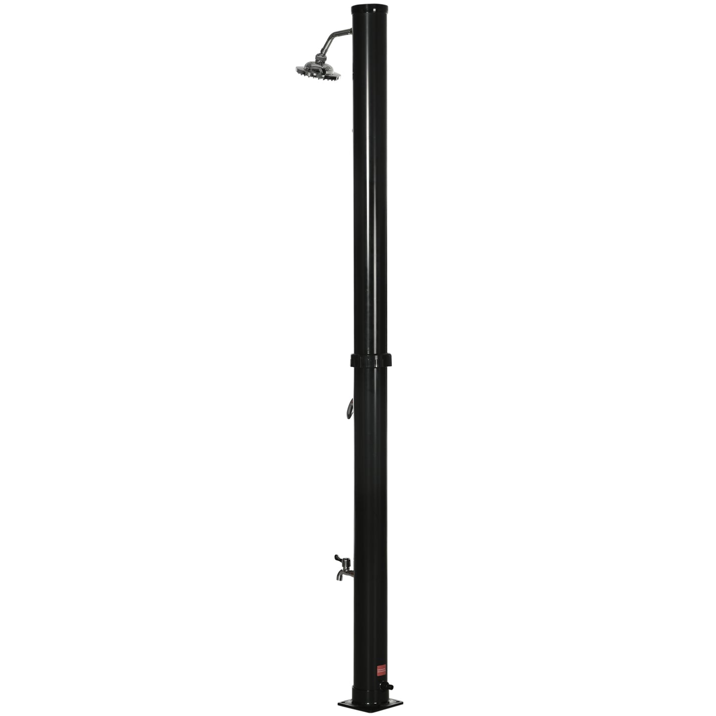 Outsunny 5.3 Gallons Solar Shower with Rotating Rainfall, Temperature Adjustment, 2 Section Outdoor Shower for Backyard, Black