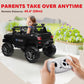 Aosom Kids Ride-On Car 12V RC 2-Seater Police Truck Electric Car For Kids with Full LED Lights, MP3, Parental Remote Control (White)