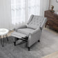 HOMCOM Wingback Reclining Chair with Footrest, Button Tufted Recliner Chair with Rolled Armrests for Living Room, Light Grey