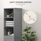kleankin Tall Bathroom Storage Cabinet, Freestanding Tower Cabinet with Adjustable Shelf, 3 Open Shelves, White