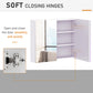 HOMCOM Wall Mount Mirrored Medicine Cabinet, Bathroom Mirror Cabinet with Adjustable Shelf, Double Soft Closing Doors, Light Lilac