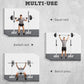 Soozier Adjustable Barbell Rack Stable Power Squat Stand Portable 2 Bars Barbell Holder Weight Rack, Black and White