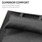Outsunny Outdoor Wood Chaise Lounge Chair Recliner Patio Camping with Headrest, Teak & Black