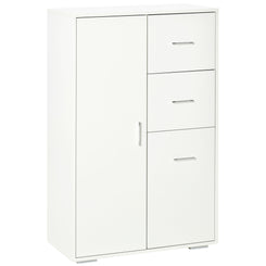 HOMCOM Storage Cabinet with 2 Drawers and 2 Cabinet Free Standing, Kitchen Cabinet Sideboard Buffet Table for Living Room, White