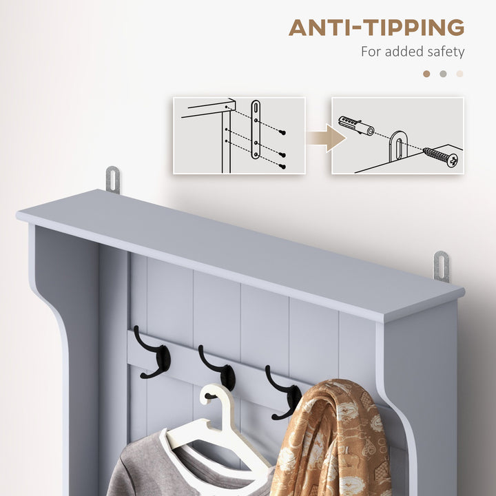 HOMCOM 3-In-1 Hall Tree with Coat Rack, Shoe Storage and Bench Seat, Entryway Bench with 4 Hooks for Hallway, Living Room, Black