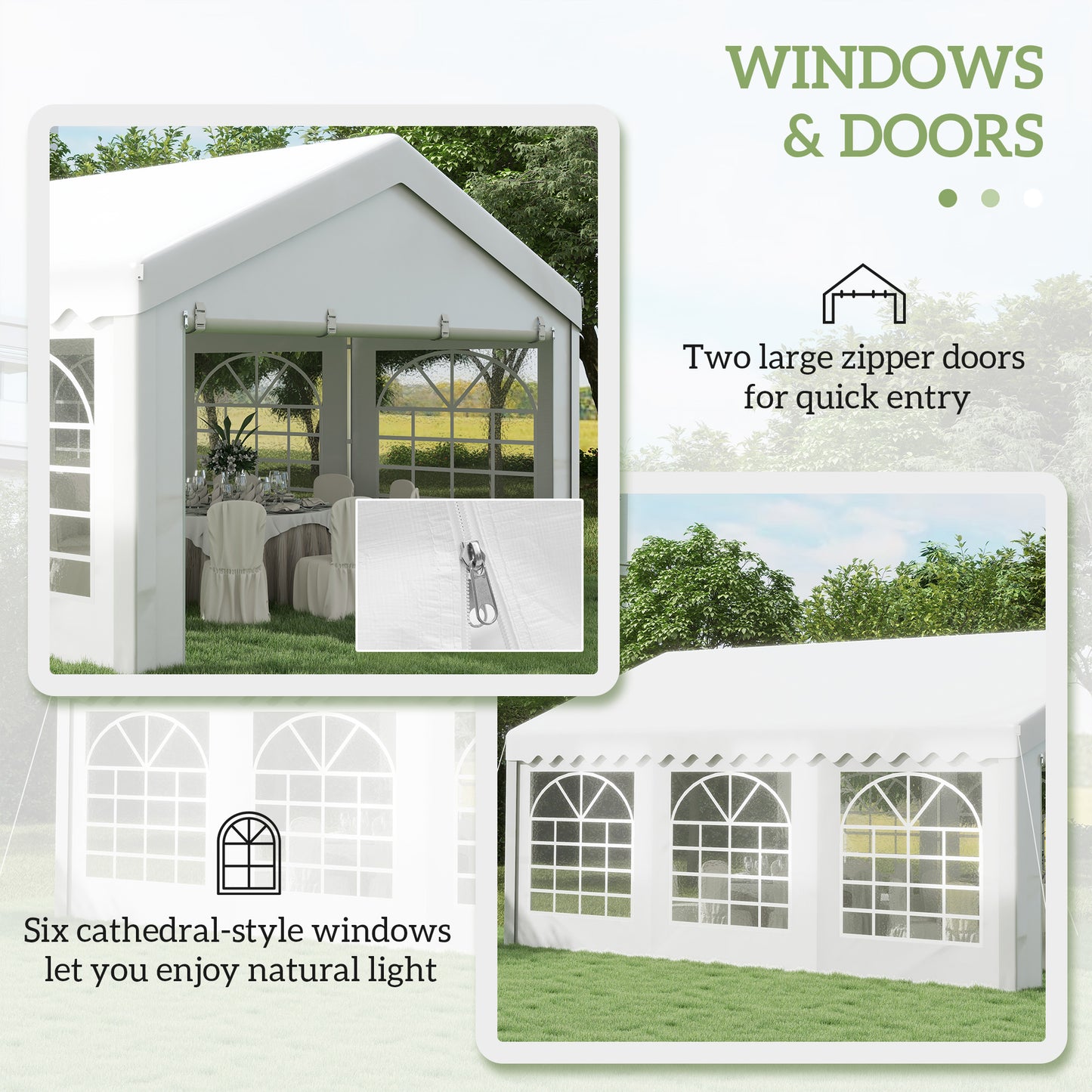 Wedding Tent with Sidewalls - Heavy Duty Party Tent, White