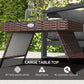 Outsunny Outdoor Rattan Foldable End Table, Metal Frame Patio Wicker Table, Coffee Table Side Table for Poolside, Lawn, Garden, Mixed Grey