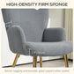 HOMCOM Modern Accent Armchair, Sherpa Boucle Lounge Chair with Metal Legs for Living Room, Bedroom, Grey