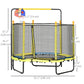 Qaba 4.6FT Trampoline for Kids with Enclosure Net for Ages 3-10, Indoor Outdoor Use, Black