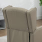 HOMCOM Faux Leather Armchair, Modern Accent Chair with Thick Padding for Living Room, Bedroom, Home Office, Khaki
