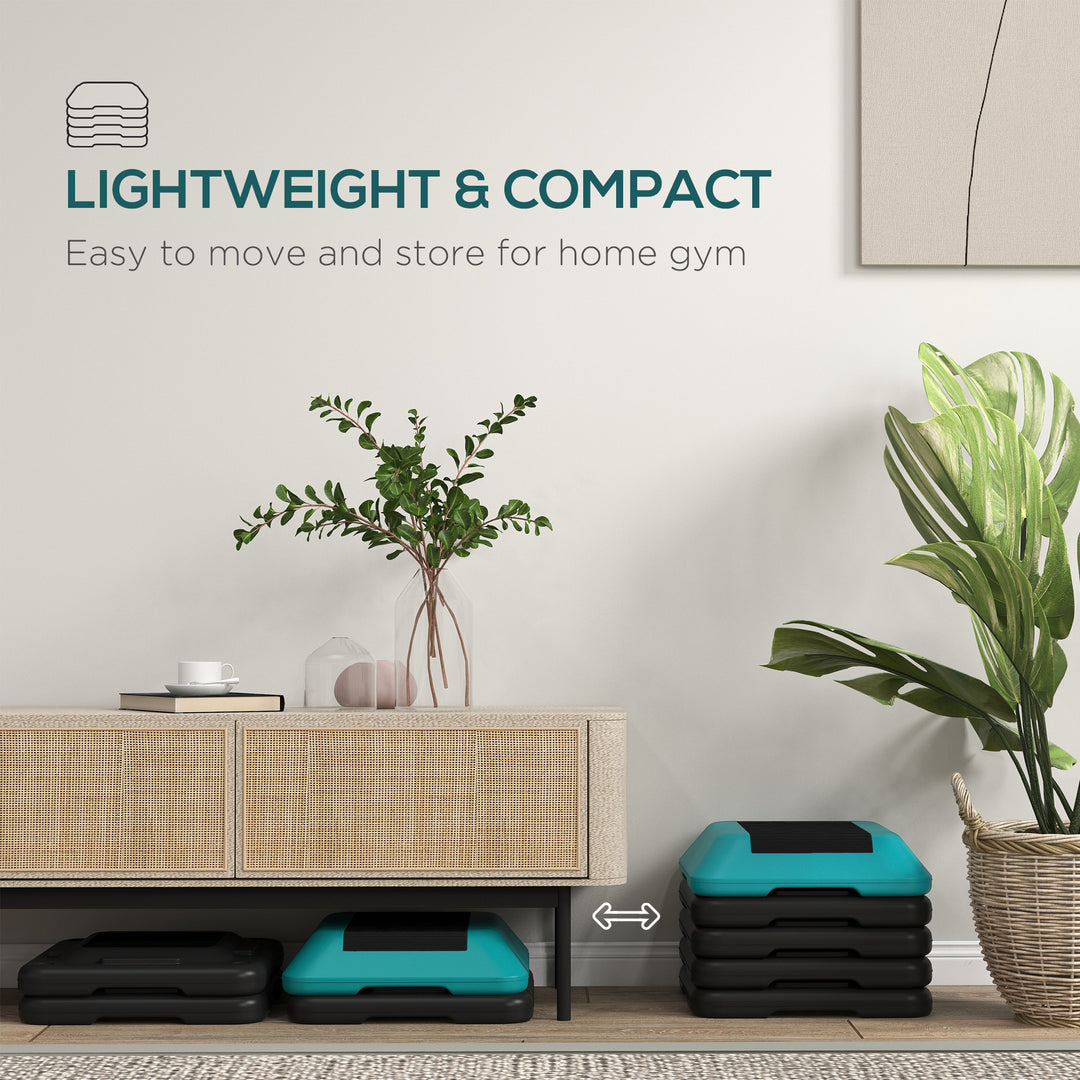 Soozier 5-Level Height Adjustable Stepper, Aerobic Exercise Step Platform, 4" 6" 8" 10" 12", Grey