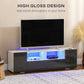 HOMCOM TV Stand for TVs up to 60", TV Unit with LED Lights, Storage Shelves and Cupboards, 53.9" x 13.8" x 16.5", Grey