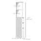 HOMCOM Tall Bathroom Storage Cabinet, Narrow Bathroom Cabinet with Drawers and Open Shelves for Small Spaces, White and Grey