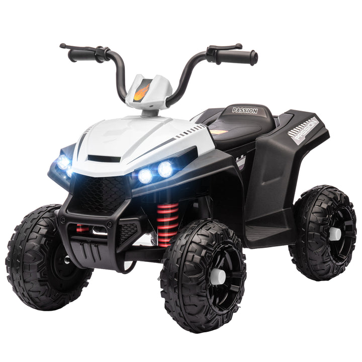 Qaba 12V Kids ATV with Four Wheels Spring Suspension, Forward & Backward, LED Light, MP3, Music, Blue