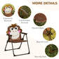 Outsunny Kids Folding Picnic Table and Chair Set Pattern Outdoor Garden Patio Backyard with Removable & Height Adjustable Sun Umbrella Brown