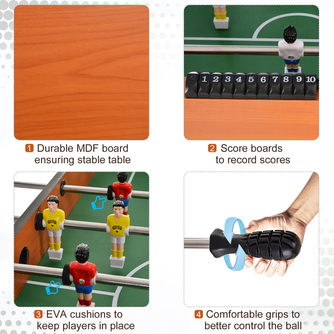 Soozier Foosball Table, 48" Wooden Soccer Game Table, with 8 Rods, 2 Balls Suit for 4 Players for Arcades, Pub, Game Room