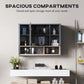 HOMCOM Wall Mounted Bathroom Medicine Cabinet with Mirror and Shelves, Grey