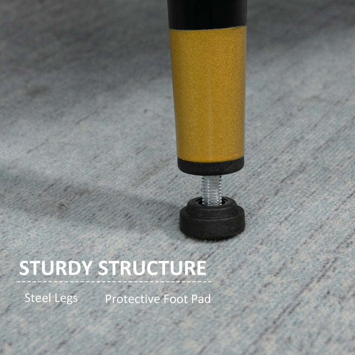 HOMCOM Modern Armchair, Upholstered Accent Chair with Tufted Back Cushion and Steel Legs for Living Room, Bedroom, Grey