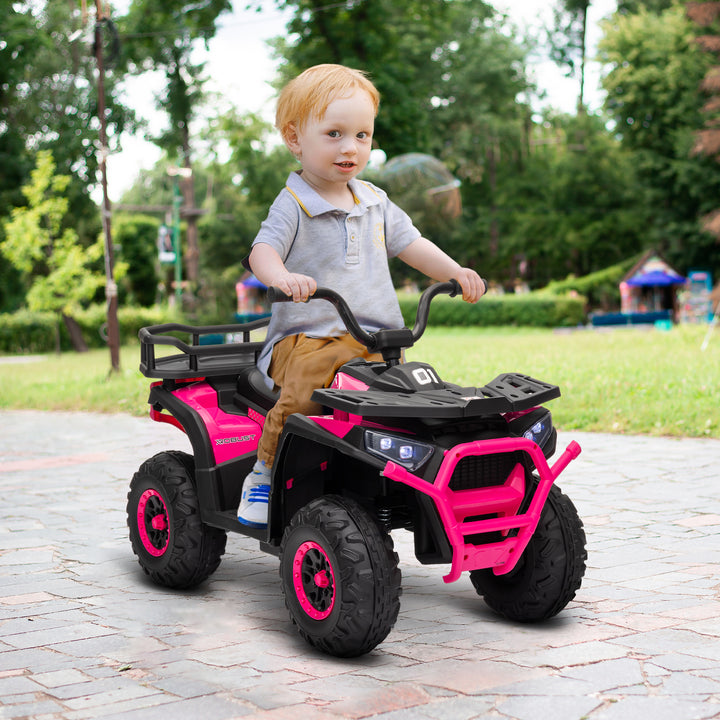 Qaba Kids ATV, 12V Battery Powered Electric Ride on Toy w/ Spring Suspension, Storage Basket, High & Low Speed, Green