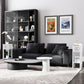 HOMCOM Nightstand Set of 2 with Drawer and Open Storage Shelf White