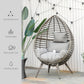 Outsunny Wicker Egg Chair with Trapezoidal Cushion 352lbs Capacity Rattan Egg Chair for Backyard Garden Coffee Brown