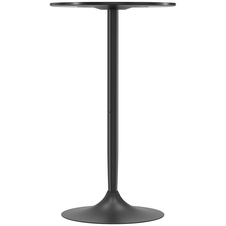 HOMCOM High Top Bar Table, Modern Round Dining Table with Painted Top and Steel Base, Bistro Table for 2 People, Black