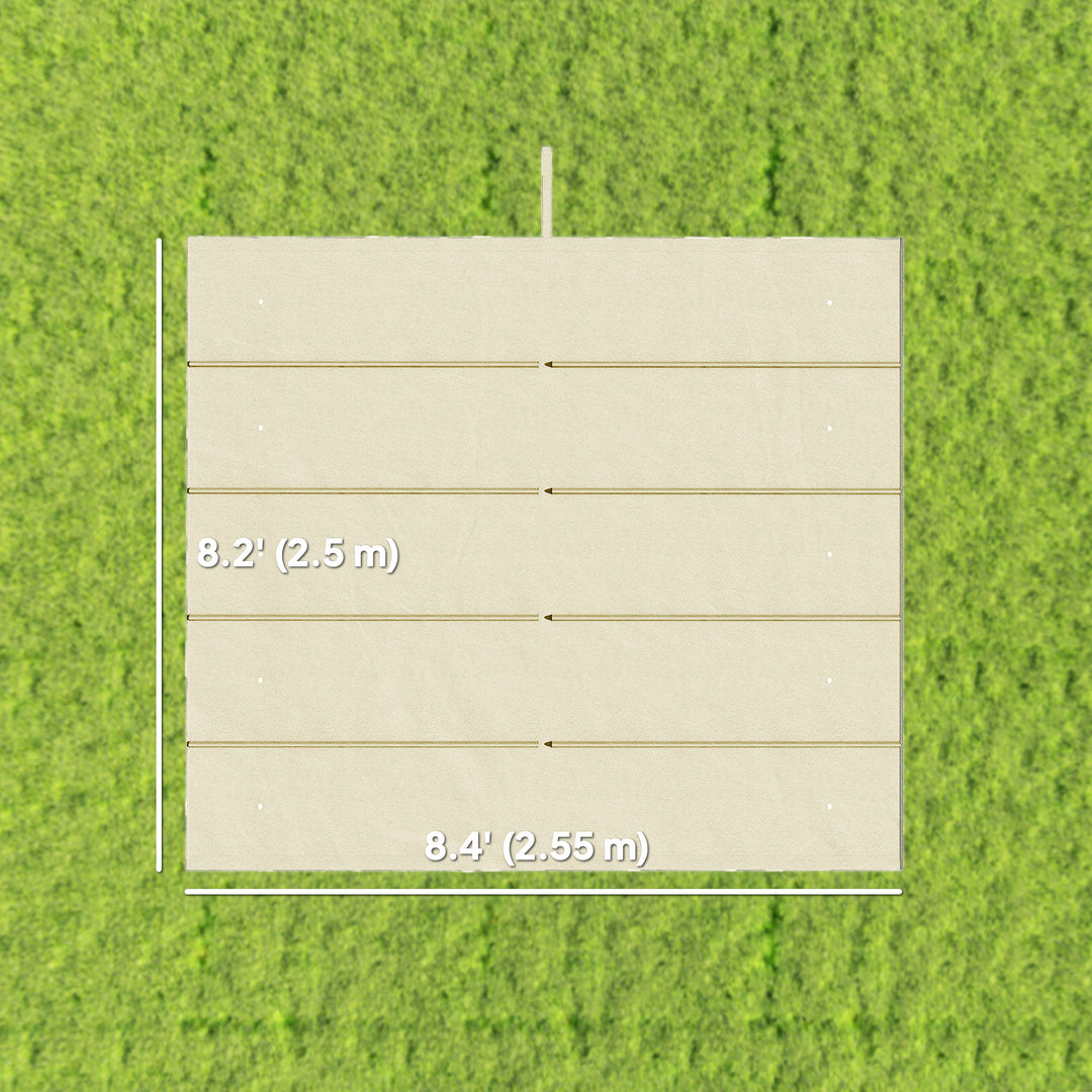 Outsunny 8.2' x 8.4' Retractable Pergola Canopy Replacement, Fit 10' x 10' Frame, Pergola Cover Replacement Top Only, Cream White