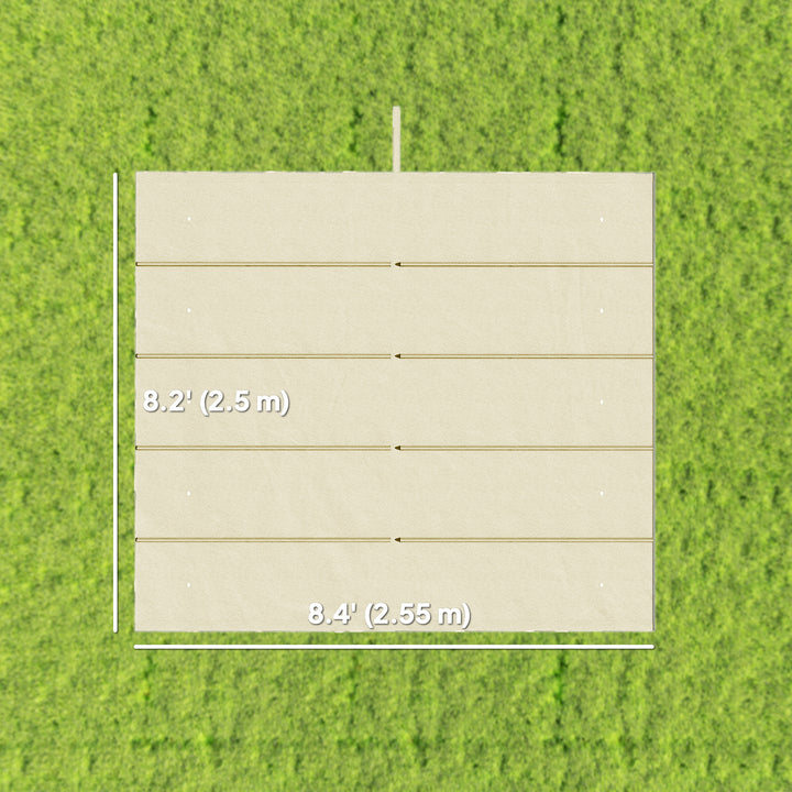 Outsunny 8.2' x 8.4' Retractable Pergola Canopy Replacement, Fit 10' x 10' Frame, Pergola Cover Replacement Top Only, Cream White