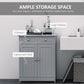 kleankin Freestanding Bathroom Floor Cabinet, Organizer Floor Tower with 2 Door, 2 Drawers, Adjustable Shelf, Grey