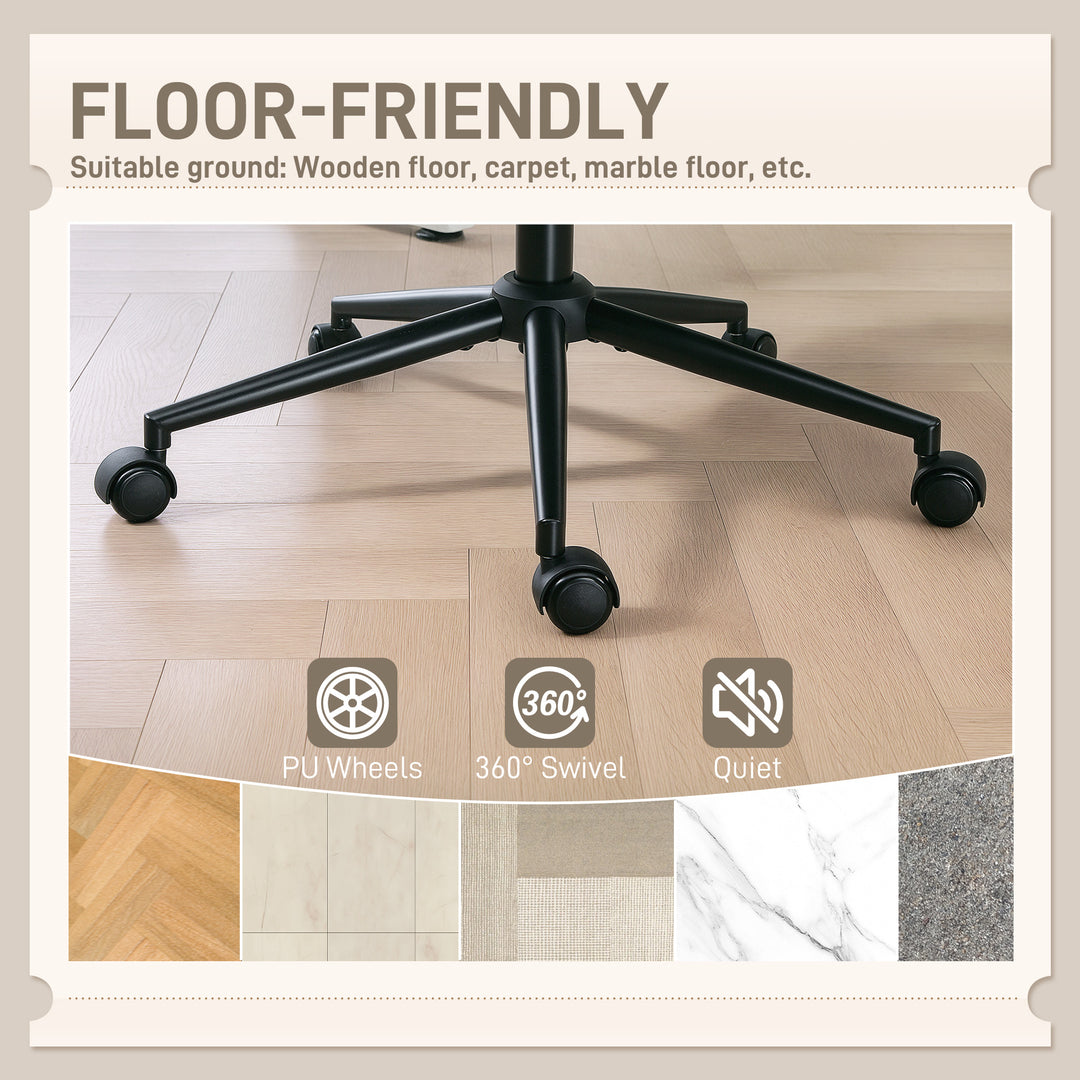 HOMCOM Criss Cross Chair with Flip-up Armrests, Wheels, Wide Office Chair with Adjustable Height, Tilting for Home, Grey