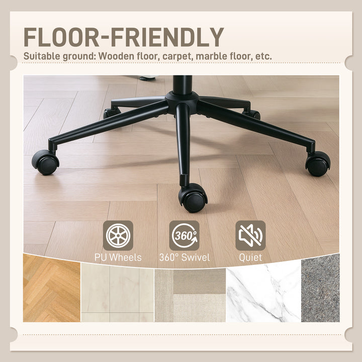 HOMCOM Criss Cross Chair with Flip-up Armrests, Wheels, Wide Office Chair with Adjustable Height, Tilting for Home, Grey