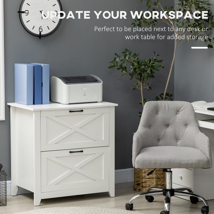 Vinsetto Vertical File Cabinet with Hanging Bars for A4 Size for Home Office, 29.9"x 19.7"x 30.3", White