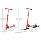 Qaba Snow Scooter, 2 in 1 Design Adjustable Height Scooter Snow Sled for Kids Aged Over 7 Years Old, Kids Sled Ski Scooter with Wheels Blades, Green