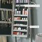 HOMCOM Lockable Jewelry Armoire with LED Light, Standing Mirror with Storage for Bedroom Dressing Room, Grey