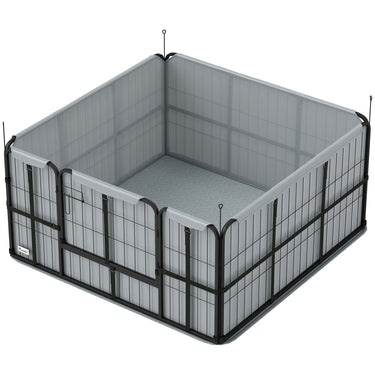 PawHut 4 Panel Dog Whelping Box with 600D Windproof Oxford Fabric Cloth, Washable Pee Pad, for M L Dogs, 48" x 48" x 23.6"