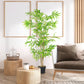 Outsunny Artificial Bamboo Tree, 4ft Fake Tree with Realistic Leaf and Natural Trunk, Decorative Plant in Nursery