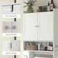 HOMCOM Modern Over the Toilet Storage Cabinet with 2 Doors, Above Commode Storage Cabinet with Toilet Paper Holder, Grey