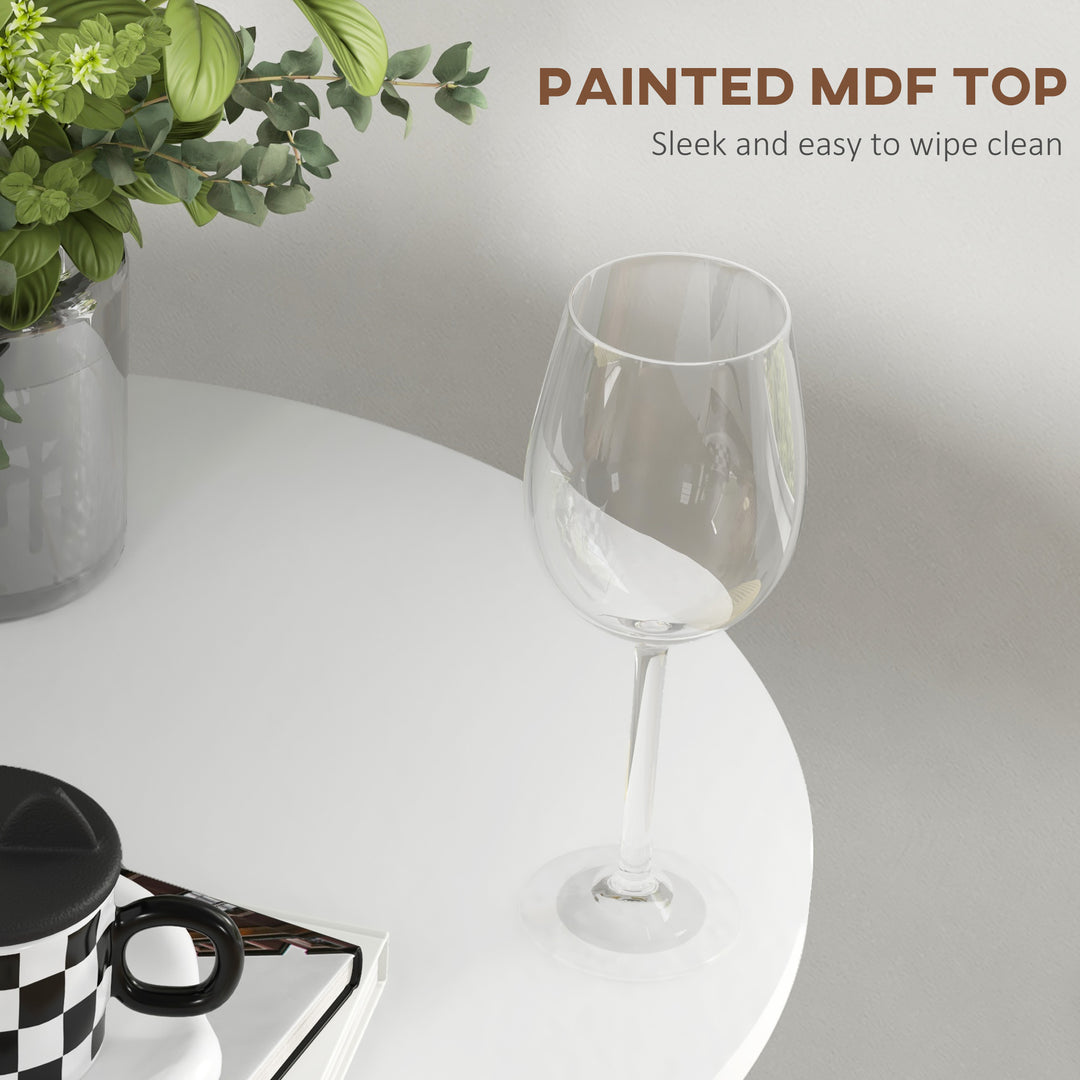 HOMCOM High Top Bar Table, Modern Round Dining Table with Painted Top and Steel Base, Bistro Table for 2 People, Black