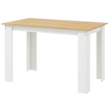 HOMCOM Kitchen Table for 4-6 People, Dining Table with Wood Effect for Dining Room, Oak