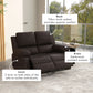 HOMCOM Double Reclining Loveseat, PU Leather Manual Recliner Sofa Chair with Pullback Control Footrest for Living Room, Black